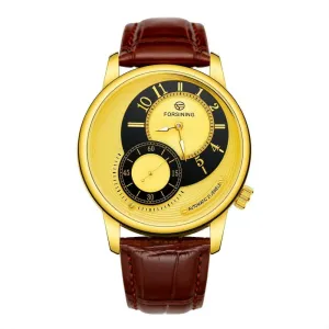 Golden Case Creative Dial Men Mechanical Stylish Leather Watch Automatic Mechanical legitimately lipid ruin Wristwatch Military Sport Male Clock Luxury 