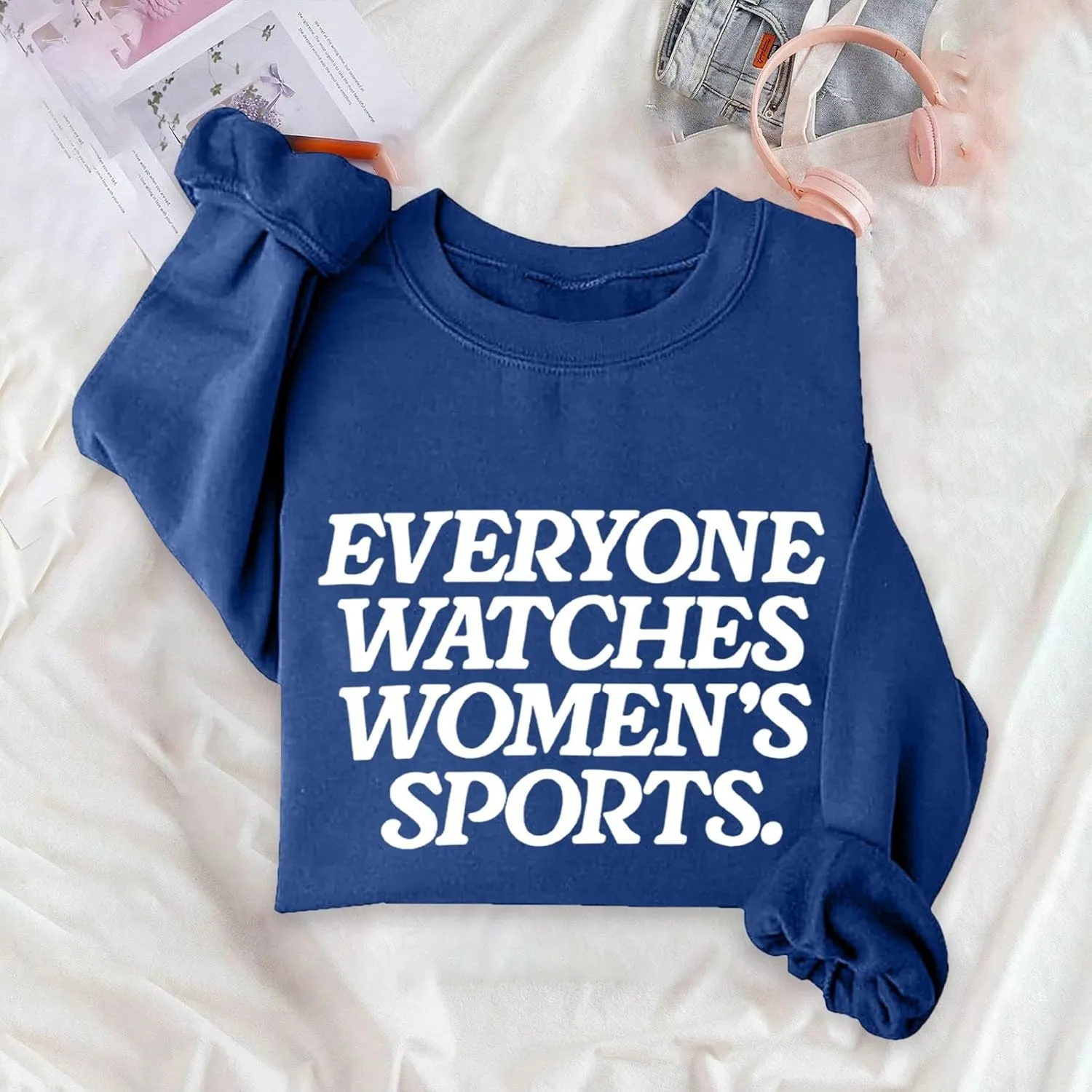 Graphic Casual Cute Clothes Athletic Loose Fit primary Women's Comfort Everyone Watches Womens Sports Sweatshirts for Women 