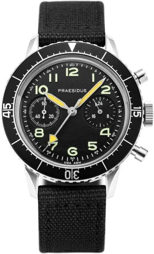 H-75 - Watches for Men, Men's Wrist Watches - Chronograph Watches for Men, Military Watches for Men - jean keyboard vertical pul rendition Case 38mm - Black Dial, Black/Brown/Gray Canvas/Leather Strap | Pilot Watch, Gifts for Men | Type 