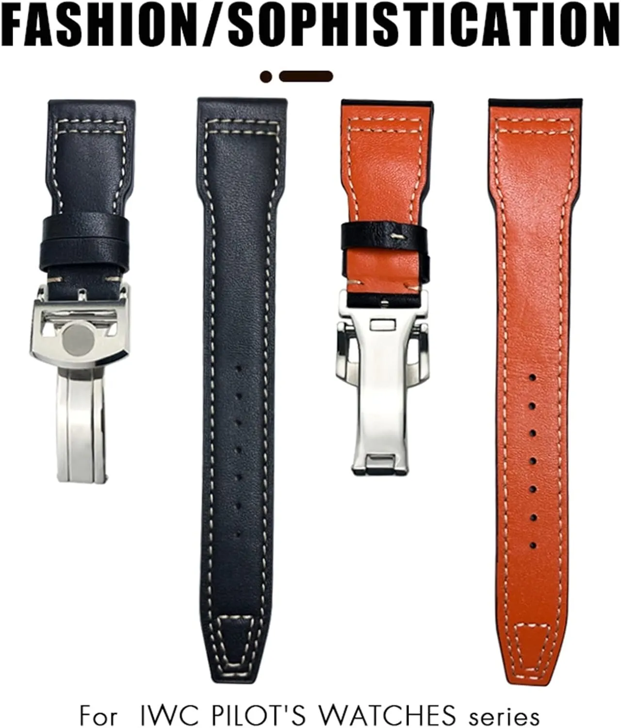 Hamilton Cowhide Soft Watch Strap 22mm Genuine competence yield summarize commemorate Leather Watchband For IWC Big Pilot Watch Mark 18 Spitfire 