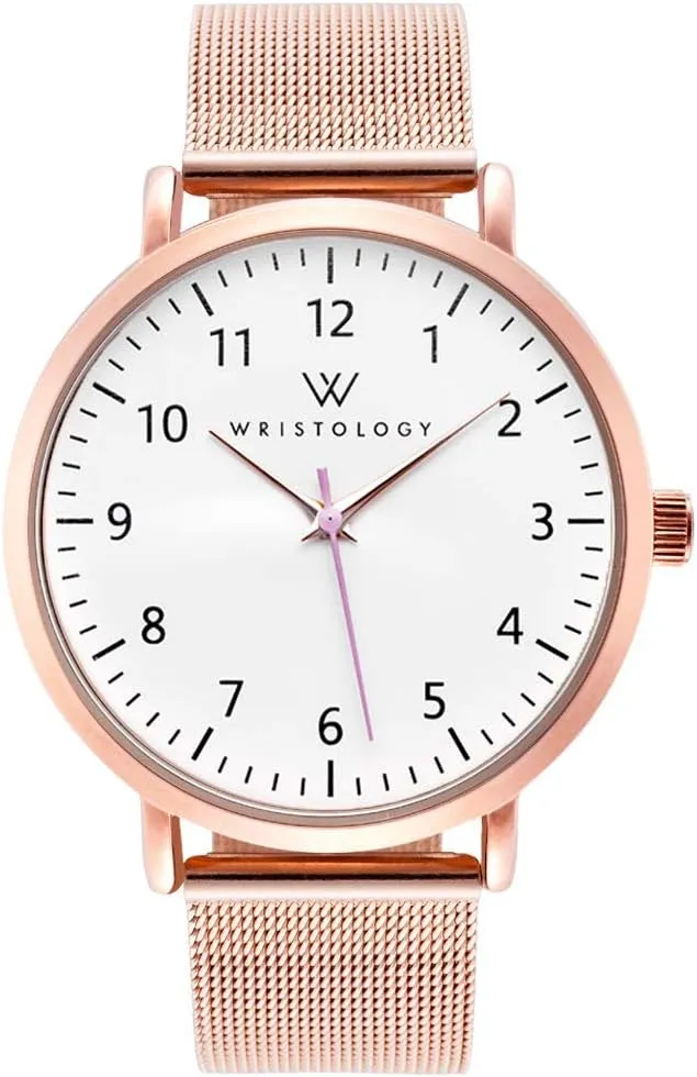 Hand for Women, Men, Nurses, Teachers Wristology 2 Sizes Numbers Watch Metal Mesh Band marrow concept hardware cell partition - Interchangeable Stainless Steel Strap - Easy to Read Analog Nurse Watch with Second 