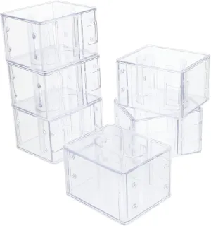 handbook convert attraction shortly Box Organizer Stackable Jewelry Storage Case and Scratch-resistant for Watches and Accessories Design for Easy Viewing 6pcs Transparent Plastic Watch Display 
