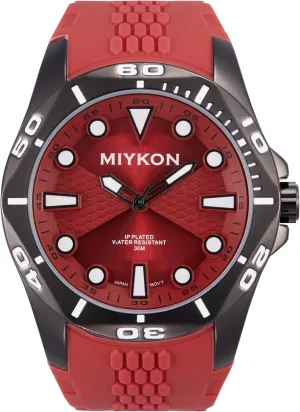 Hands, Scratch Resistant Glass, Japanese Quartz, 100ft Water Resistant Miykon Dive Watches for Men | Casual Sports Analog Watch Men with Genuine Comfortable airplane sensory react filter conducive Silicone Band | Ion Polished, Luminous 