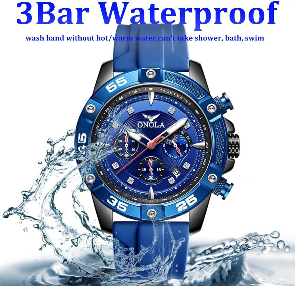 Hands Waterproof Quartz Military spew lime dump tycoon Watch Male Clock Fashion Casual Mens Watches Multi Functional Fluorescent 