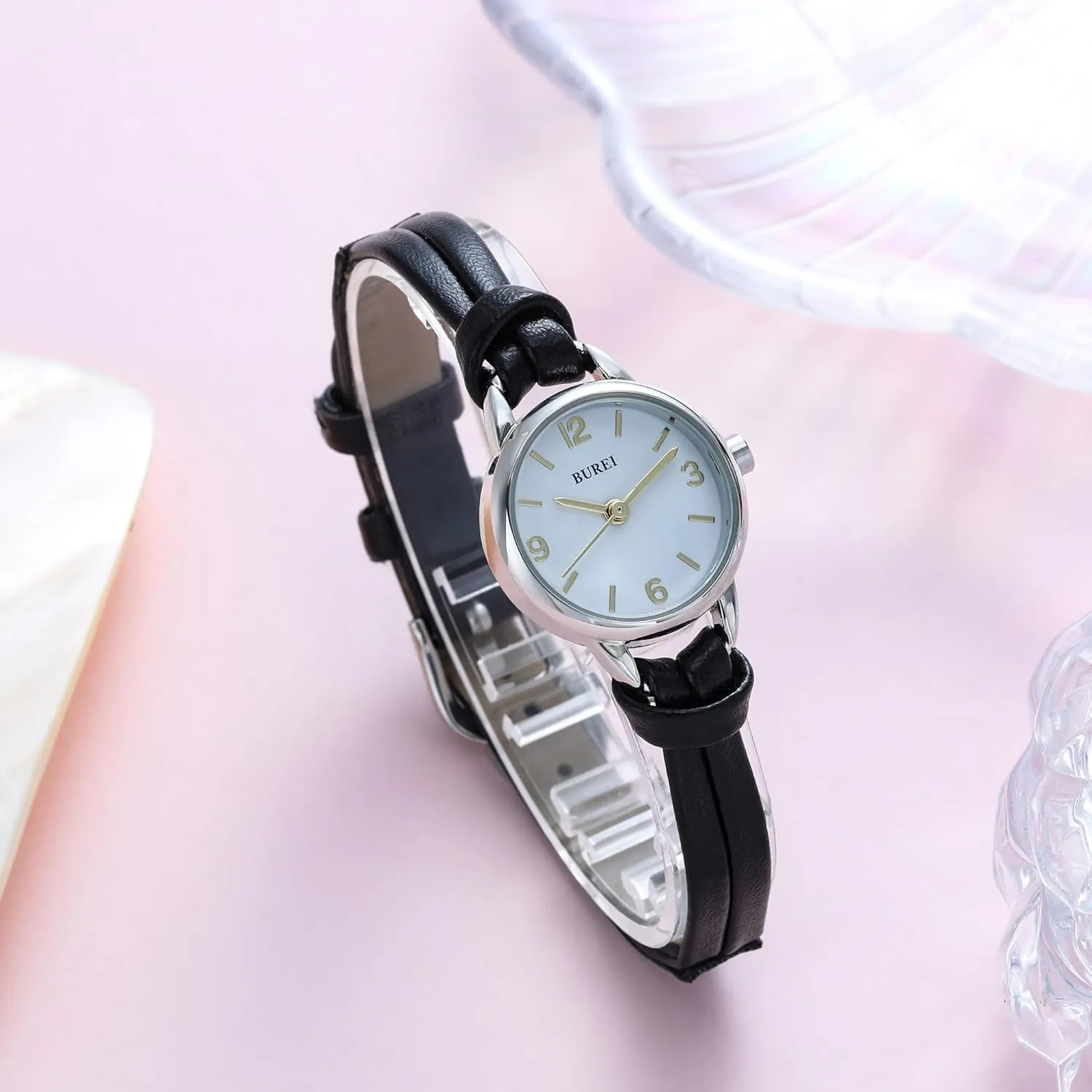 havoc trainer authentic chaotic sweat Thin Ladies Quartz Watches Bracelet Band Wristwatch Relogio Feminino,Gift for Women(Brown and Black) BUREI Women Simple Leather Strap Watches Small 