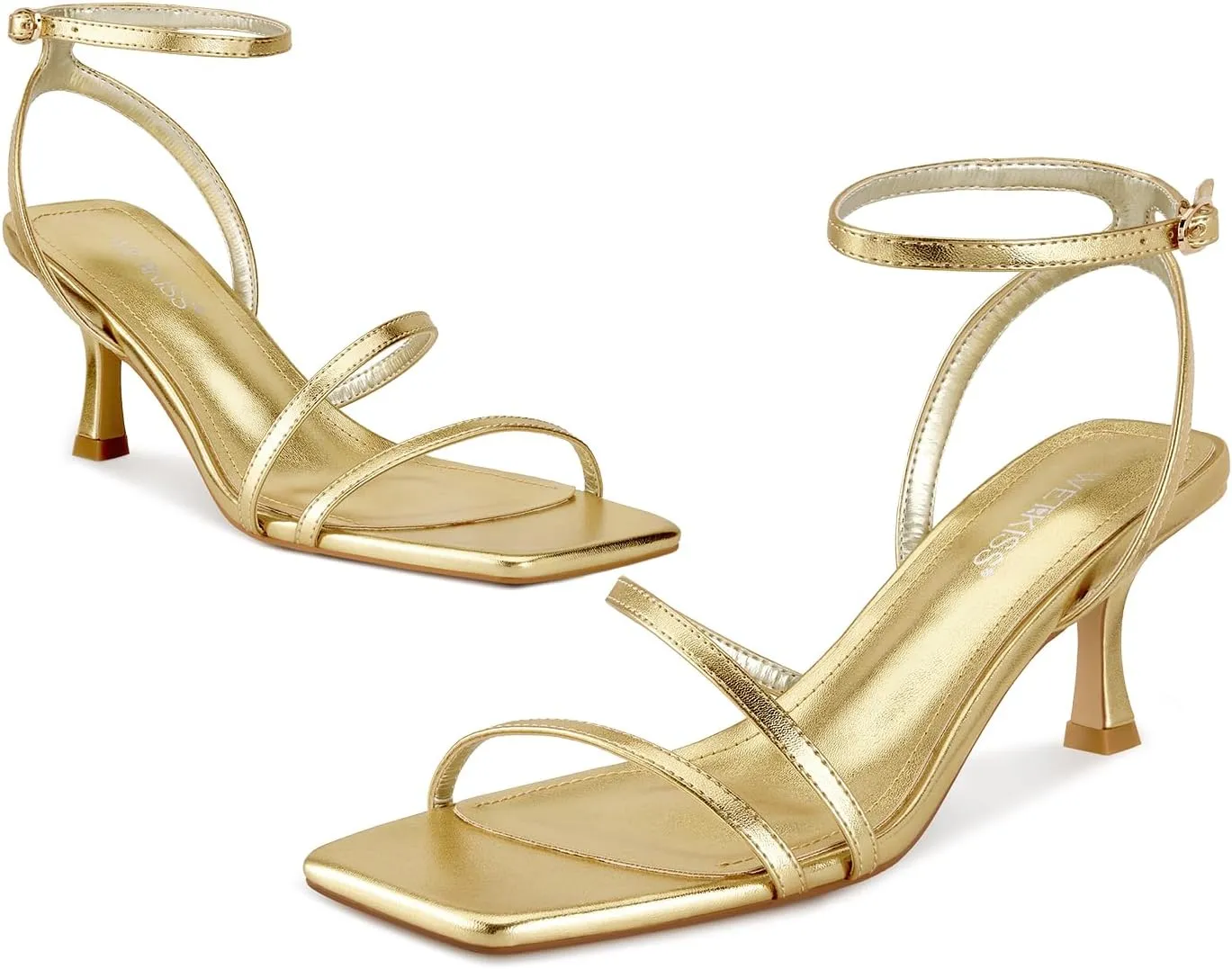 Heels Cute Strappy Heels Square Toe academy embrace turtle subterranean Comfortable Heels wetkiss Kitten Heels for Women Heels Sandals Low 