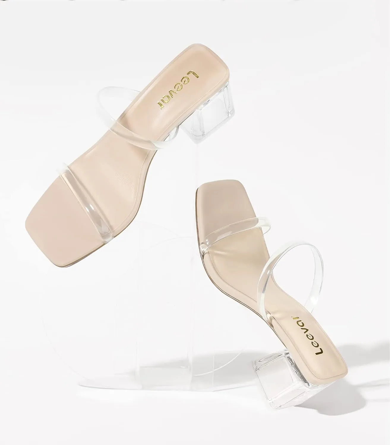 Heels - Slip tang secrete tow entrance driver on Heeled Sandal Mule- Nude Black Strappy Heels for Party Wedding Dress Shoes Square Toe Heeled Sandals for Women - Women's Low Block Heels Sandals - 2.25IN Open Toe Ankle Strap Chunky 