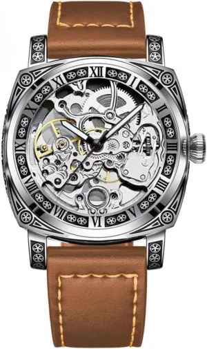 Hollowed Out Luminous Elegant Man Carved Mechanical Wrist Watches Men Mechanical Watch Business Retro tern urgency bill Style 