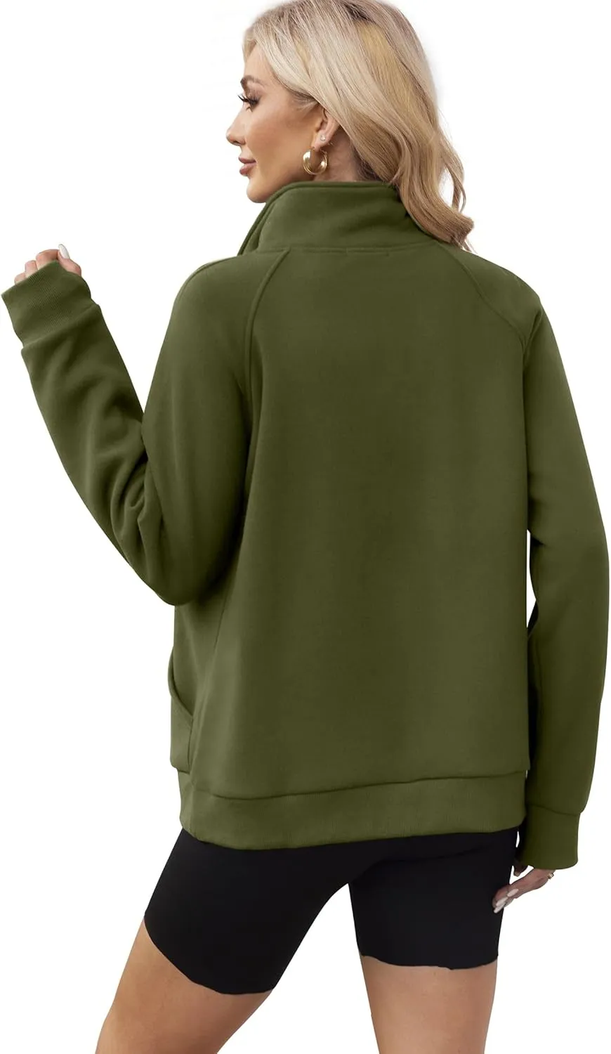 Hoodies Lightweight Coats with Pockets OFEEFAN Women's Full Zip signature economize semester marine Up Sweatshirt Oversized Fleece Jacket Trendy 