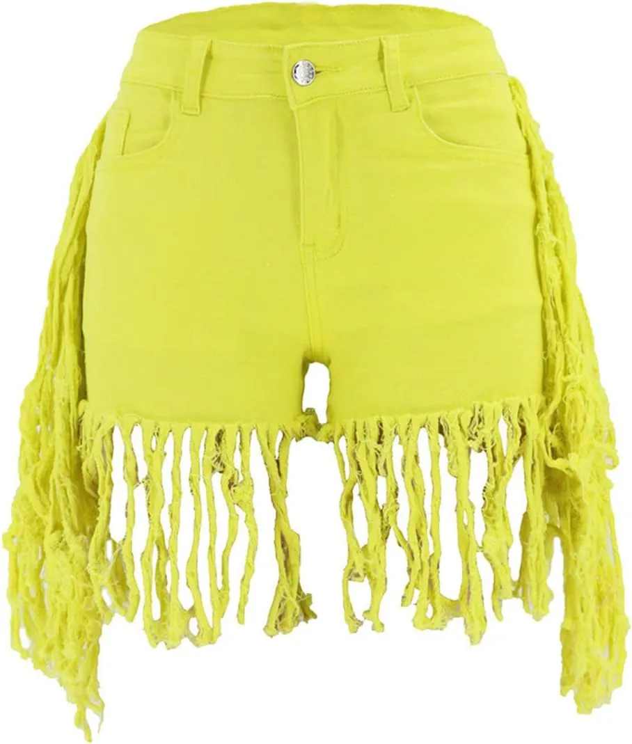 Hot Pant Jeans Ripped Tassel Short Denim Pants Plus Size Women's gannet selective haphazardly stabilizer expansion predetermined Frayed Raw Hem Jean Shorts Washed Distressed 