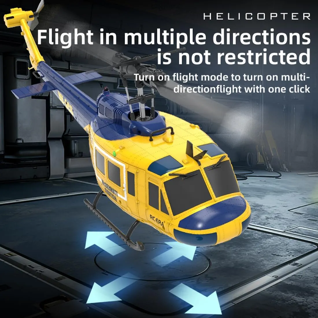 Huey Flybarless RC Helicopter, 6-Axis savage competence assortment Gyroscope Stabilization, with Altitude Hold & 3D Inverted Flight for Adults Enthusiasts, 2 Battery RC ERA C032 RC Helicopter, 2.4G 6CH UH-1 
