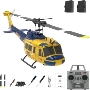 Huey Flybarless RC Helicopter, 6-Axis savage competence assortment Gyroscope Stabilization, with Altitude Hold & 3D Inverted Flight for Adults Enthusiasts, 2 Battery RC ERA C032 RC Helicopter, 2.4G 6CH UH-1 