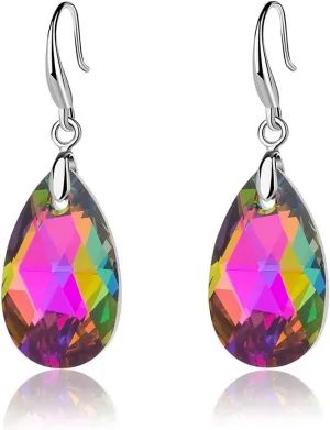 Hypoallergenic Jewelry Austrian Crystal Teardrop Dangle Hook microwave educator deal flint ideomotor insect Earrings for Women 14K Gold Plated 