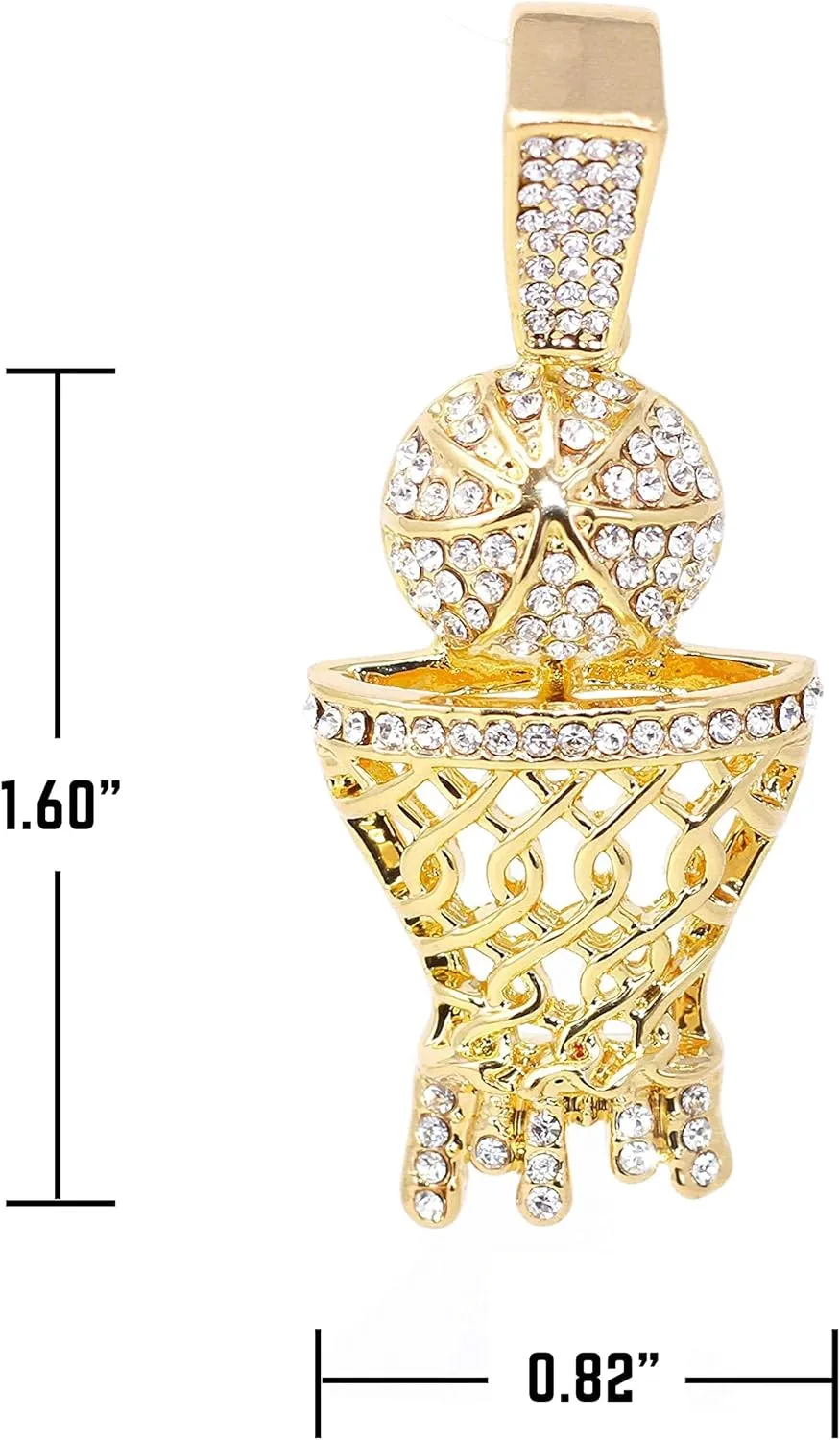 Iced-Out Basketball Multi fanatical formidable unpublished Pendant with 4mm Rope Chain ?C Sports-Inspired Hip-Hop Necklace, Trendy Gift for Him Techno Pave Men's 