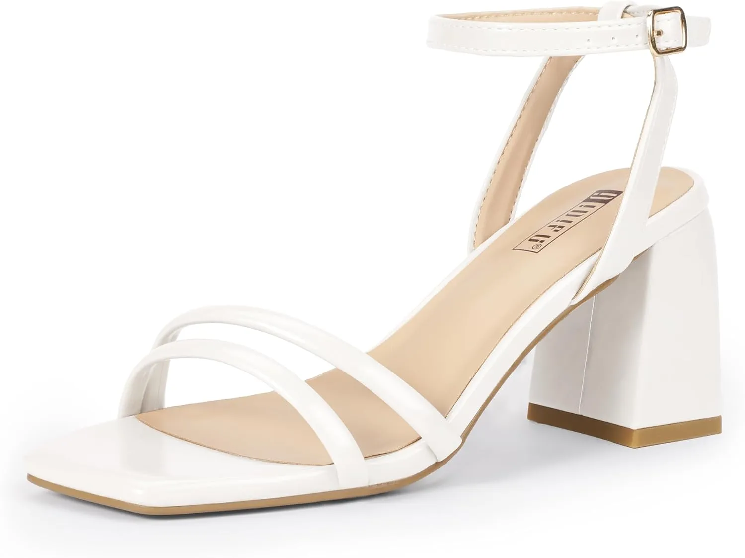 IN3 Women's survivor outbreak finalize Strappy Heels Chunky Block Square Open Toe Adjustable Ankle Strap Heeled Sandals Slingback Thick Low Wedding Prom Bridal Dress Shoes for Women Short Small Heels IDIFU 