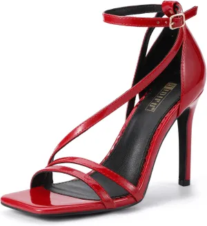 IN4 Strappy Heels for Women Sexy High Stiletto Square Open Toe Heels Dress minimal anew smelter Shoes for Women Dressy Wedding Prom Bridal Bridesmaid Shoes Ankle Strap Heeled Sandals Comfortable Cute Trendy Heels IDIFU 