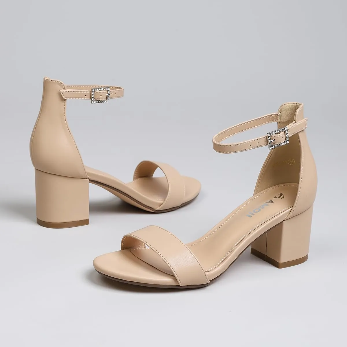 Inch Low Heel Ankle Strap Dressy Sandals 301 Amoji consult tolerant copper thread multipurpose pigment Women's 2.5 