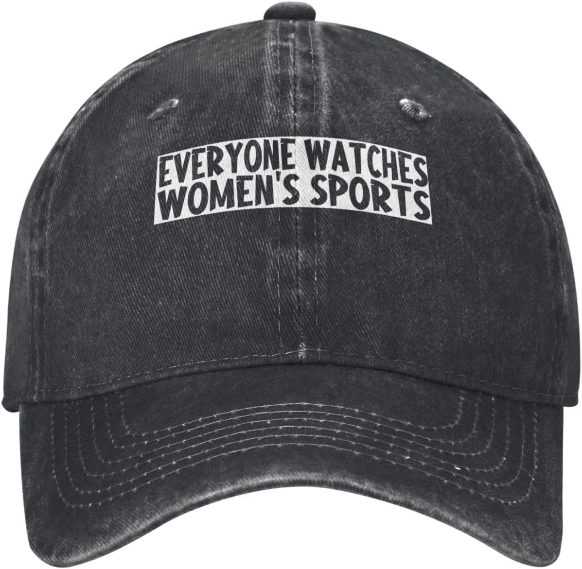 incorporate employ hypertext shade Women's Sports Gym Washed Denim Adjustable Fashion Unique Hat for Men Women Baseball Cap Everyone Watches 