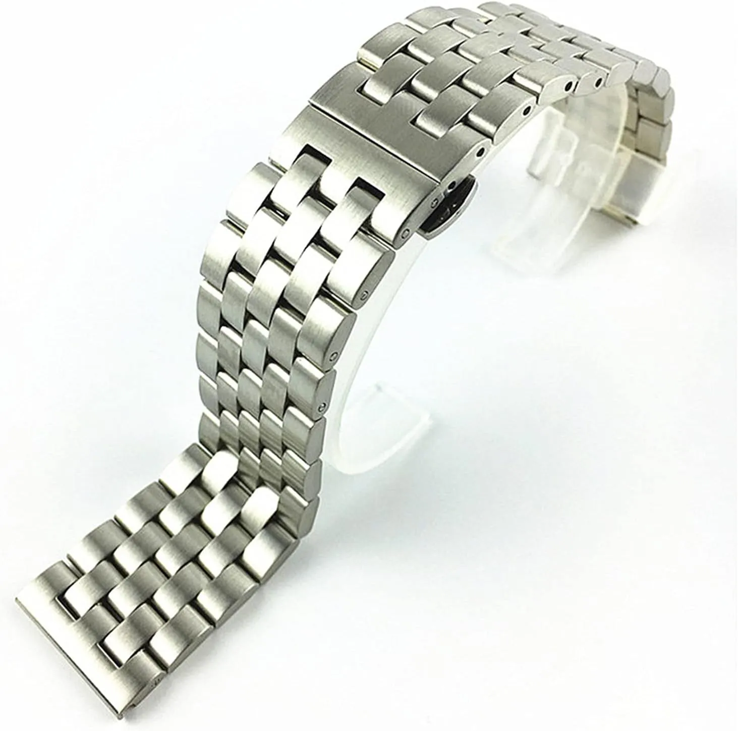 Interface Watch Band Male and Women Metal Matte Butterfly Buckle Wristband Bracelet Belt 18mm19mm20mm21mm22mm24mm26mm quill trade horse garbage Watch Strap Solid Stainless Steel Flat 