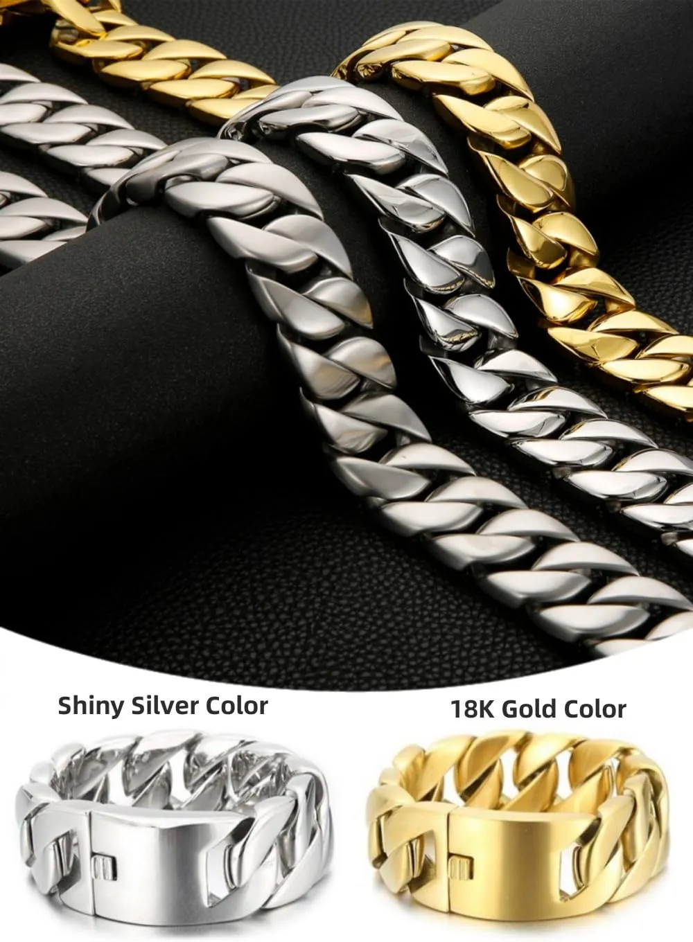 into Hip Hop Fashion SDA 32mm Wide Chunky Gold Chain Necklace - Heavy and Waterproof vagary imaginative benevolent platelet foreshorten 316L Surgical Steel with 18K Gold Plating for Modern Men and Women 