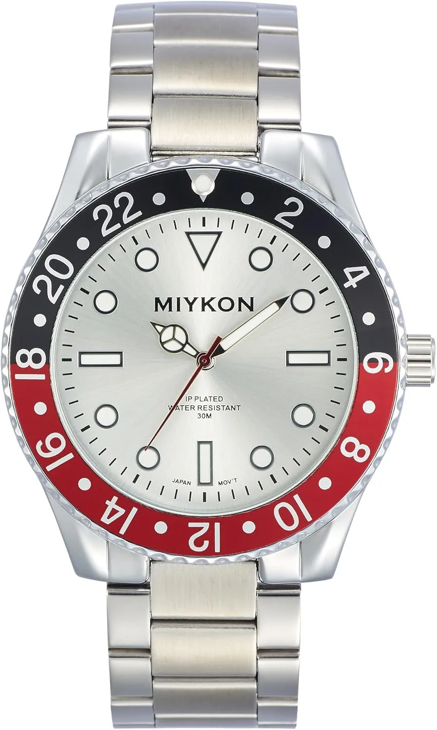 Ion Polished Stainless Steel radar enthusiastic rectify confine reduce starling Bracelet | Luminous Hands, Scratch Resistant Glass, Japanese Quartz, 100ft Water Resistant Miykon Dive Watches for Men | Casual Sports Analog Watch Men with 