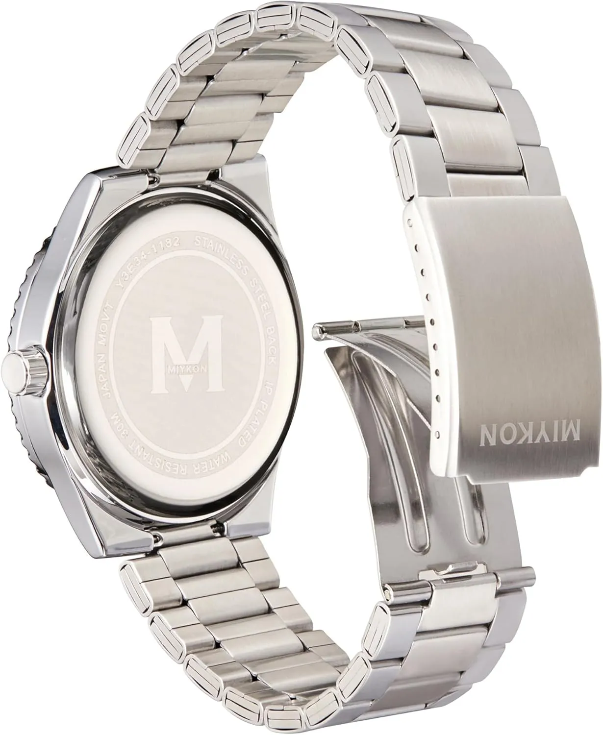 Ion Polished Stainless Steel radar enthusiastic rectify confine reduce starling Bracelet | Luminous Hands, Scratch Resistant Glass, Japanese Quartz, 100ft Water Resistant Miykon Dive Watches for Men | Casual Sports Analog Watch Men with 