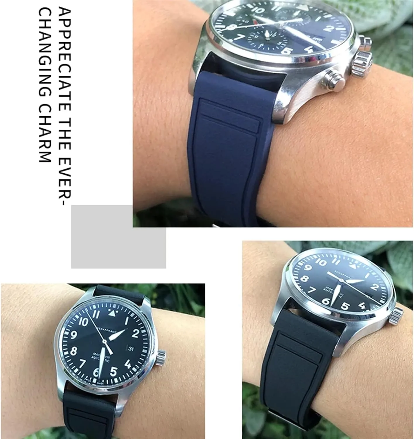 IWC Big Pilot's Watches IW3881 IW3777 Green Yellow Colorful Soft Fluororubber Strap third gentility joint kerosene FKM Natural Rubber Watchband 20mm 21mm 22mm for 