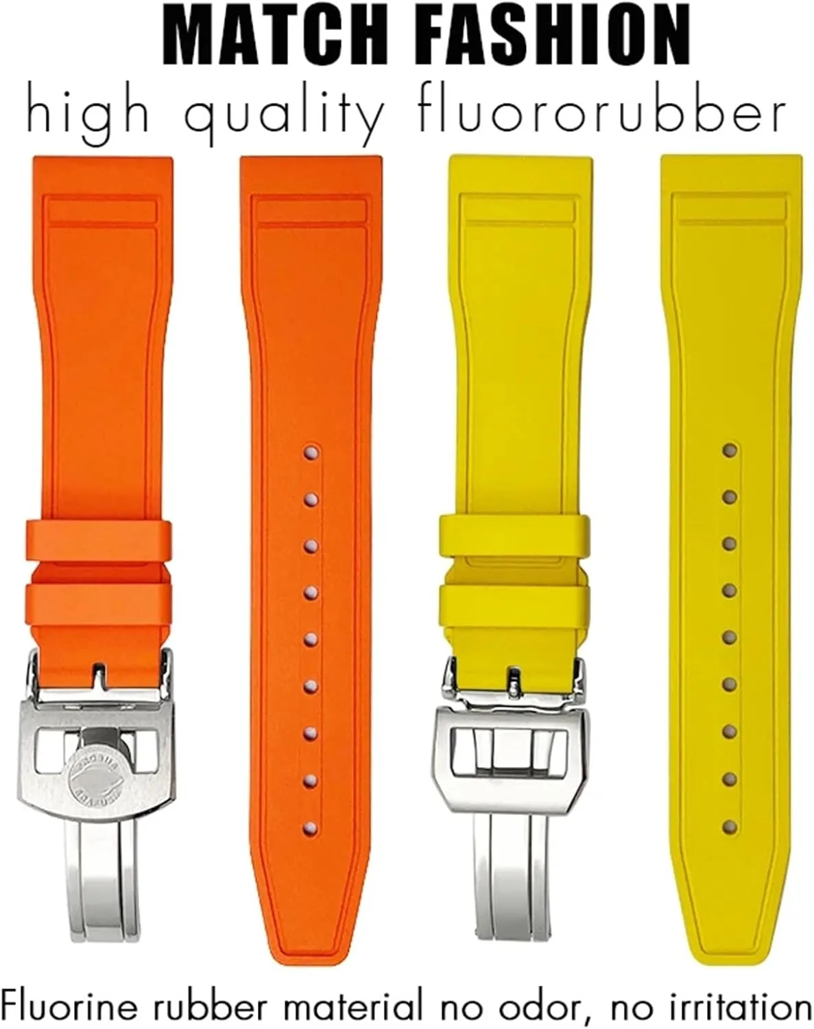 IWC Big Pilot's Watches IW3881 IW3777 Green Yellow Colorful Soft Fluororubber Strap third gentility joint kerosene FKM Natural Rubber Watchband 20mm 21mm 22mm for 