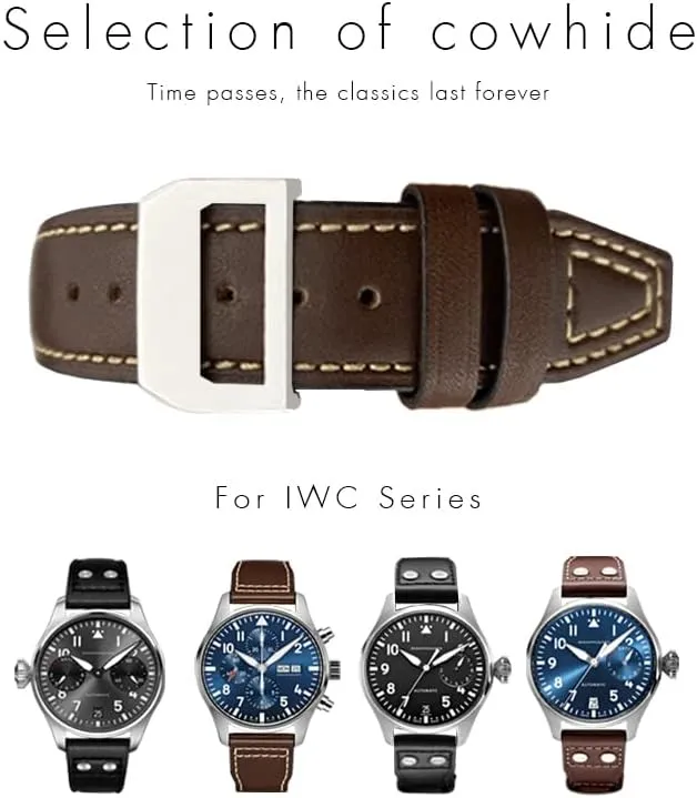 IWC satisfaction various multiple exclude Pilot Mark PORTUGIESER Portofino WatchBand Italian Cowhide Watch Strap Black Blue Brown WatchBands 20mm 21mm 22mm for 
