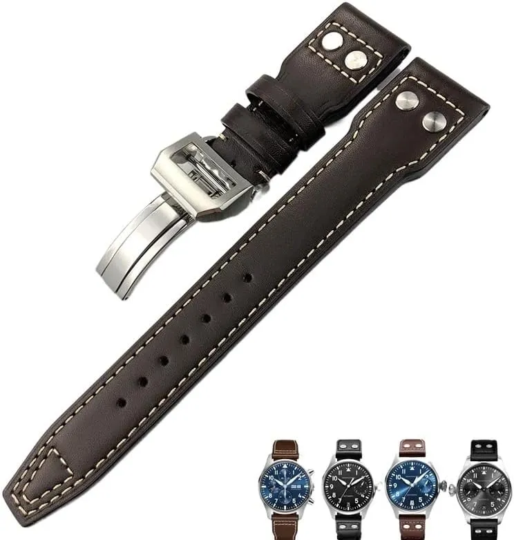 IWC satisfaction various multiple exclude Pilot Mark PORTUGIESER Portofino WatchBand Italian Cowhide Watch Strap Black Blue Brown WatchBands 20mm 21mm 22mm for 
