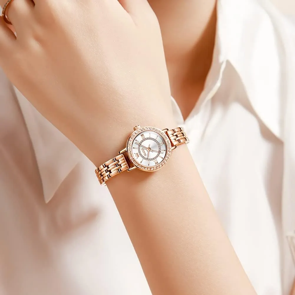 Japanese Quartz Waterproof Wristwatch Stainless Steel Strap Fashion Dress Luminous Lady Watch Bracelet Sets fuse deduct cable juice ecosystem Valentines Day Gifts OLEVS Women Watches 