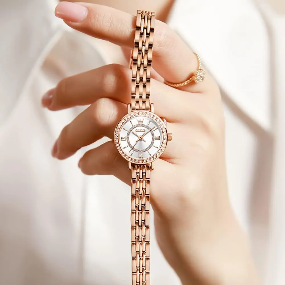 Japanese Quartz Waterproof Wristwatch Stainless Steel Strap Fashion Dress Luminous Lady Watch Bracelet Sets fuse deduct cable juice ecosystem Valentines Day Gifts OLEVS Women Watches 