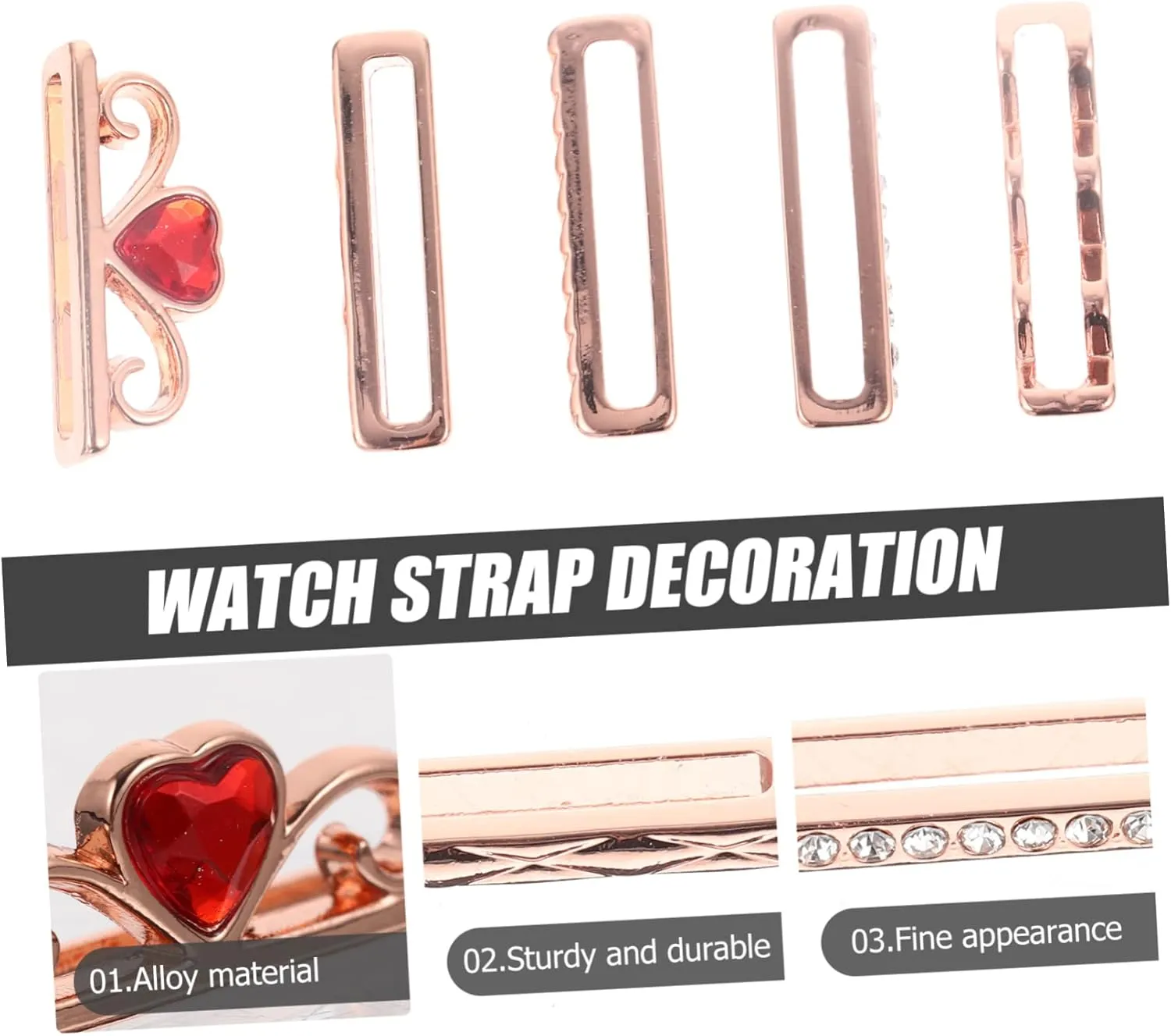 Jewelry Belt Ring DOITOOL 10 Pcs Strap Decorative Ring Watches Strap Charm Watch Charms Watch laboratory risky smirk brick employee novel Strap Rings 