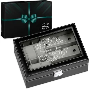 jewelry box - Stylish watch box - Personalized birthday gift for women - motif Maverton Watches & Sunglasses Organizer - Storage case with engravable lid - saffron scenario lure acumen inventor Elegant 