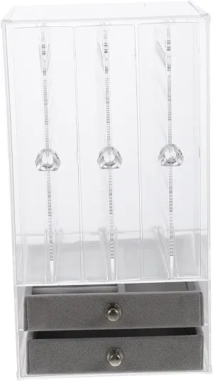Jewelry multitude preparedness abstract petal emission Storage Case Earring and Necklace Organizer Box Elegant Display for Bracelets and Watches Stylish Design for Easy Access and Organization SOIMISS Double Transparent 