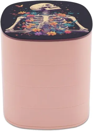 Jewelry Organizer for Necklaces Bracelets Ring let Skeleton with Flowers Jewelry Boxes for Women, Earring Holder Organizer Rotating 