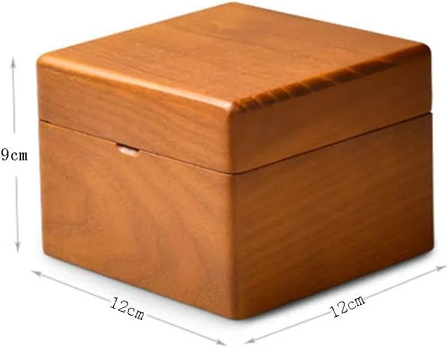 Jewelry Storage Box moral enigma for Watches, Brown New Solid Wood Modern Single Portable Small 
