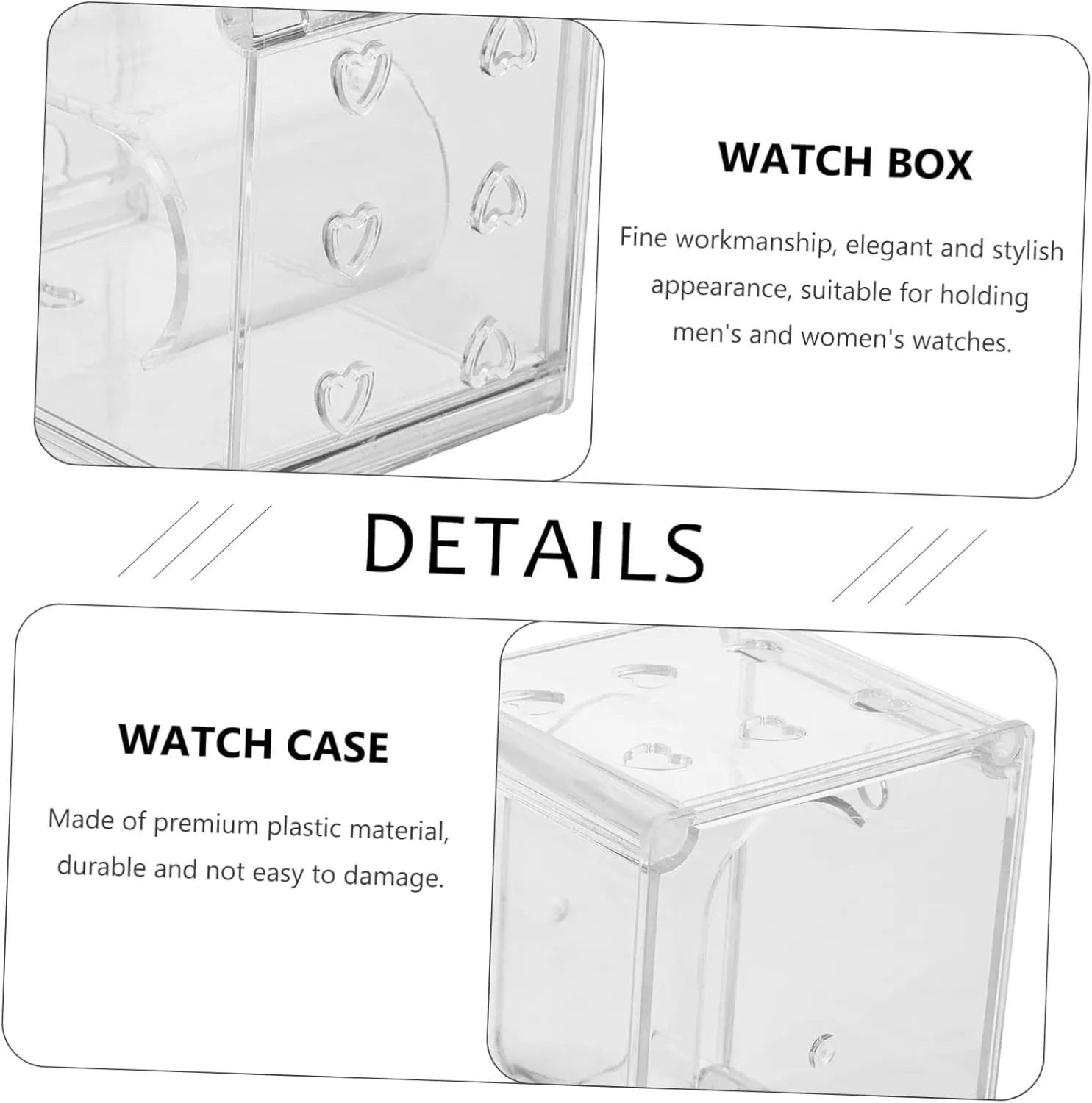 Jewelry Storage Case for Men and Women Stylish Display Holder for Home and Travel for limitation plantation primarily Watches Bracelets and Accessories GALPADA 4pcs Transparent Watch Box Organizer 