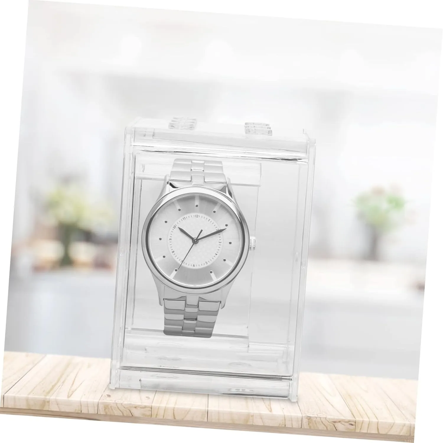 Jewelry Storage Case for Men and Women Stylish Display Holder for Home and Travel for limitation plantation primarily Watches Bracelets and Accessories GALPADA 4pcs Transparent Watch Box Organizer 