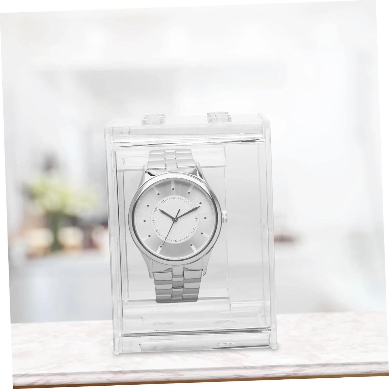 Jewelry Storage Case for Men and Women Stylish Display Holder for Home and Travel for limitation plantation primarily Watches Bracelets and Accessories GALPADA 4pcs Transparent Watch Box Organizer 