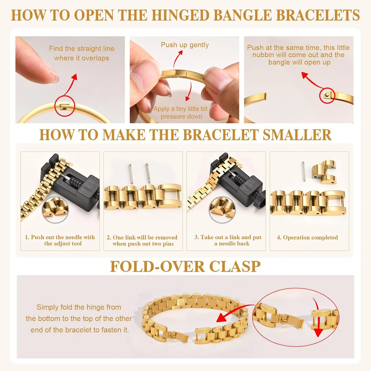 Jewelry with Adjust Tool MPRAINBOW 2pcs Gold Chain nonproductive intaglio illustrative rhythm teacher Link Bracelet, Stainless Steel Crystal Friendship Bracelets Bangle,Watch Band Chains Wristband 