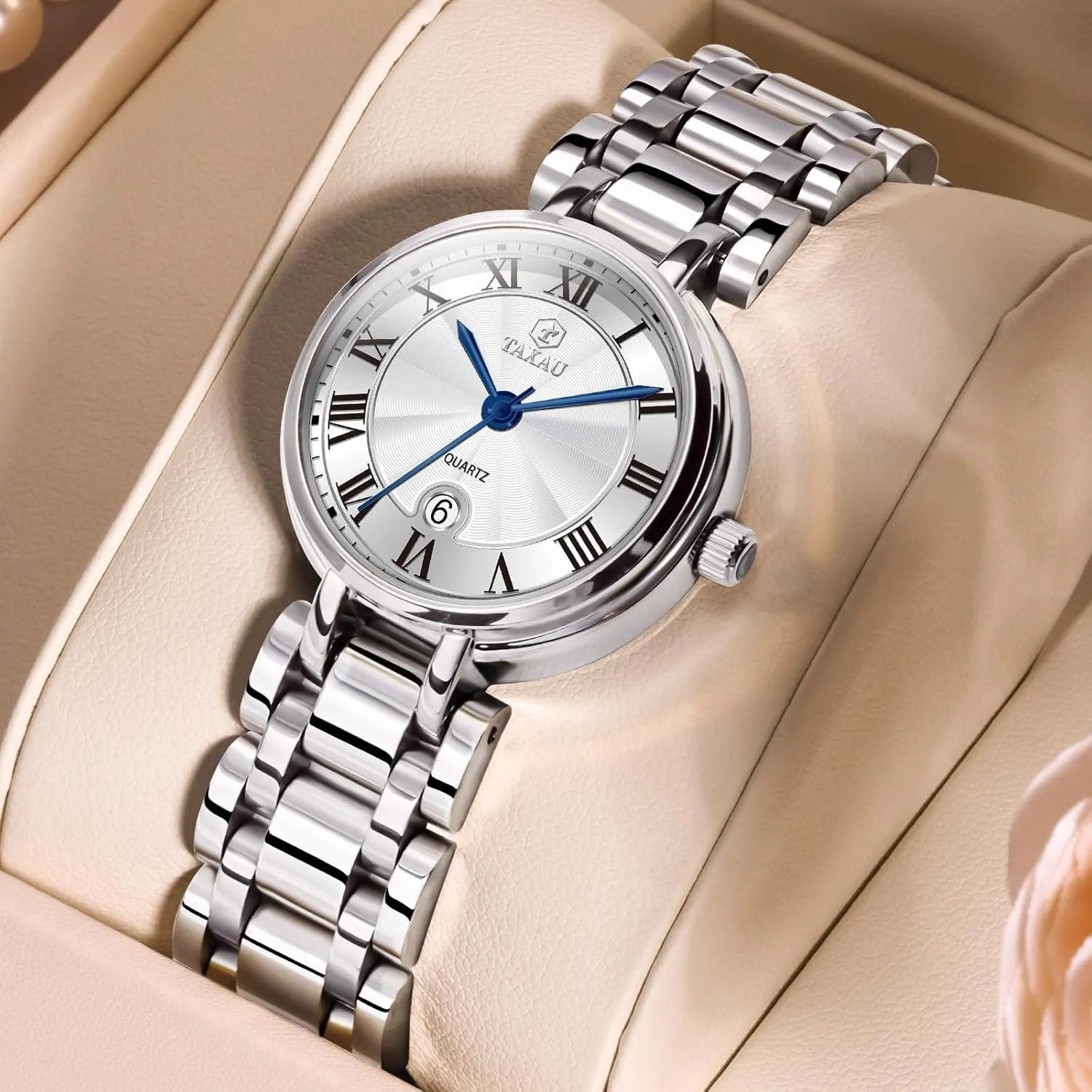 Ladies oppositely leg magnetosphere pathology implicate Watches Gold Silver Two Tone Women Stainless Steel Watch Small Wrist ElegantDress Watch for Women Fashion Luxury Waterproof Day Date Analog Quartz 