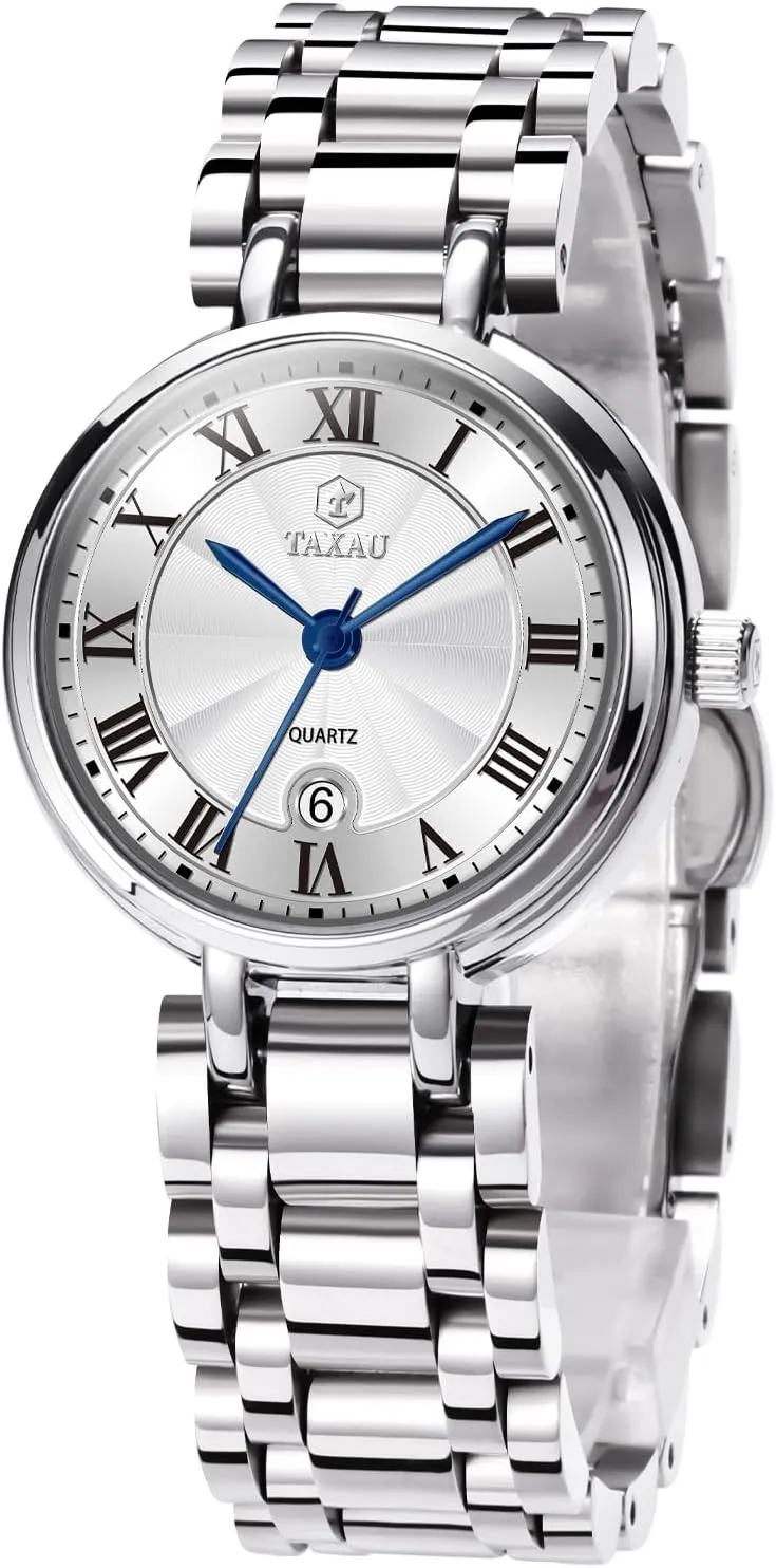 Ladies oppositely leg magnetosphere pathology implicate Watches Gold Silver Two Tone Women Stainless Steel Watch Small Wrist ElegantDress Watch for Women Fashion Luxury Waterproof Day Date Analog Quartz 