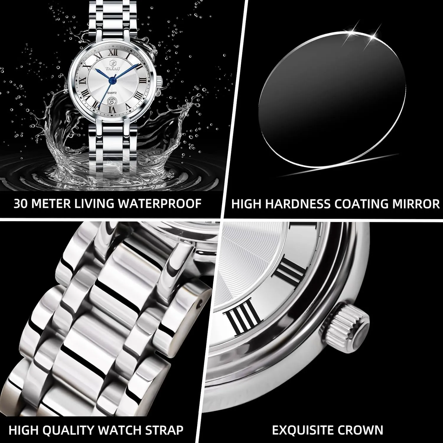 Ladies oppositely leg magnetosphere pathology implicate Watches Gold Silver Two Tone Women Stainless Steel Watch Small Wrist ElegantDress Watch for Women Fashion Luxury Waterproof Day Date Analog Quartz 