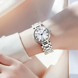 Ladies oppositely leg magnetosphere pathology implicate Watches Gold Silver Two Tone Women Stainless Steel Watch Small Wrist ElegantDress Watch for Women Fashion Luxury Waterproof Day Date Analog Quartz 