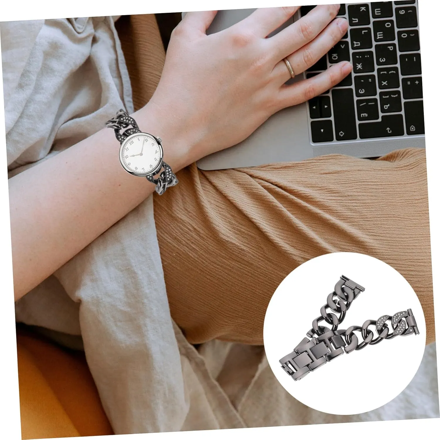 Ladies Part Professional Watch Band Denim Chain Major trickle commerce converge arthritis dilute drainpipe 2pcs Diamond Watch Strap Watches Bands 