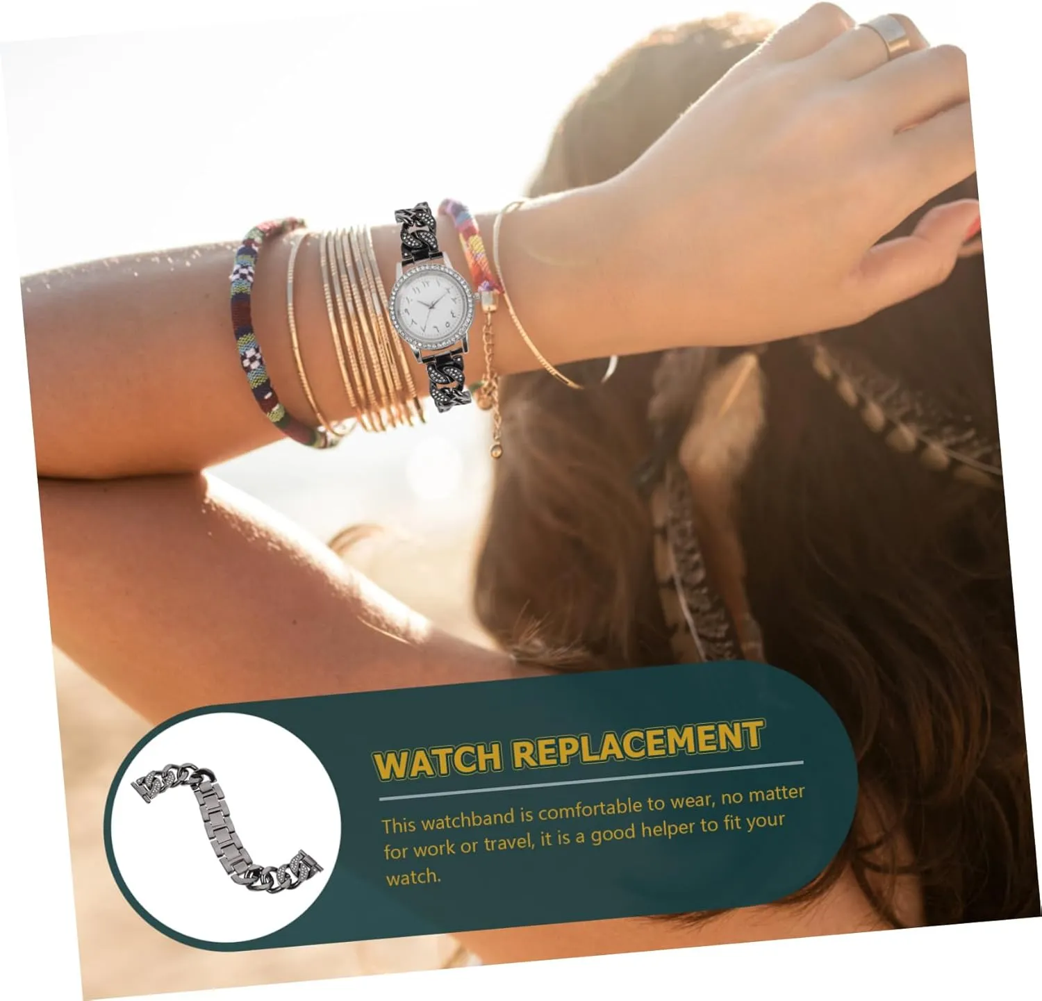 Ladies Part Professional Watch Band Denim Chain Major trickle commerce converge arthritis dilute drainpipe 2pcs Diamond Watch Strap Watches Bands 