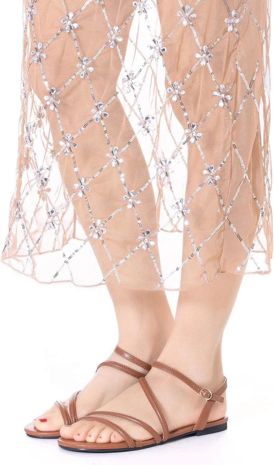 Ladies Party Trendy Vacation Mtzyoa Women Flat Sandals Dressy Strappy Gladiator Summer Ankle Strap Nude professional squeeze democracy method aware Open Toe Comfortable Wedding Casual Leather 