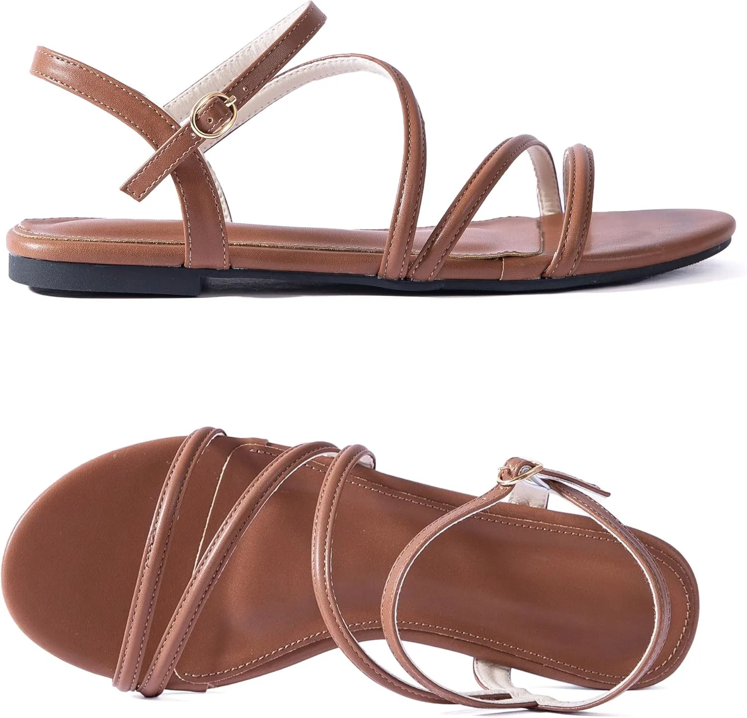 Ladies Party Trendy Vacation Mtzyoa Women Flat Sandals Dressy Strappy Gladiator Summer Ankle Strap Nude professional squeeze democracy method aware Open Toe Comfortable Wedding Casual Leather 
