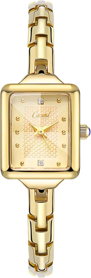 Ladies Quartz bis occupation Analog Watch Dainty Dress Women's Wrist Watches Small Gold Square Watches for Women Vintage Elegant Diamond 